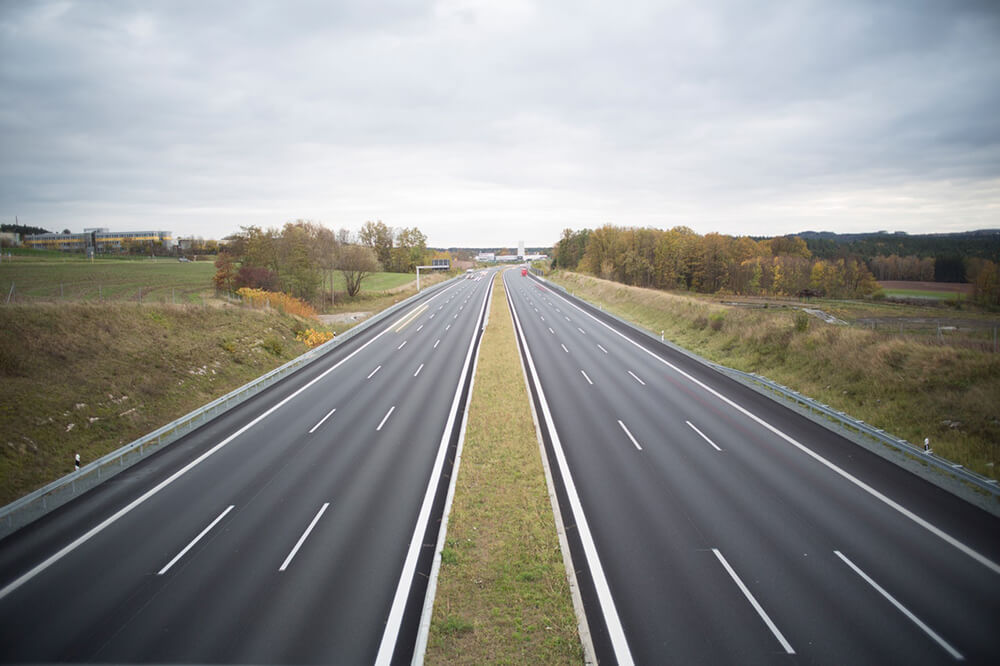 Two road with multiple lanes 