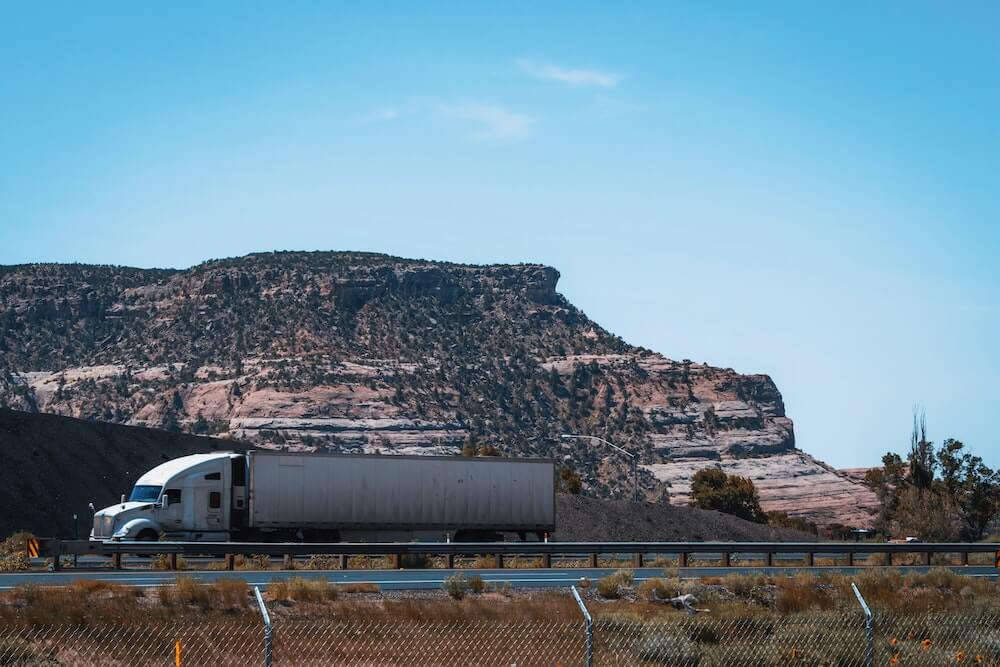 Truck on road