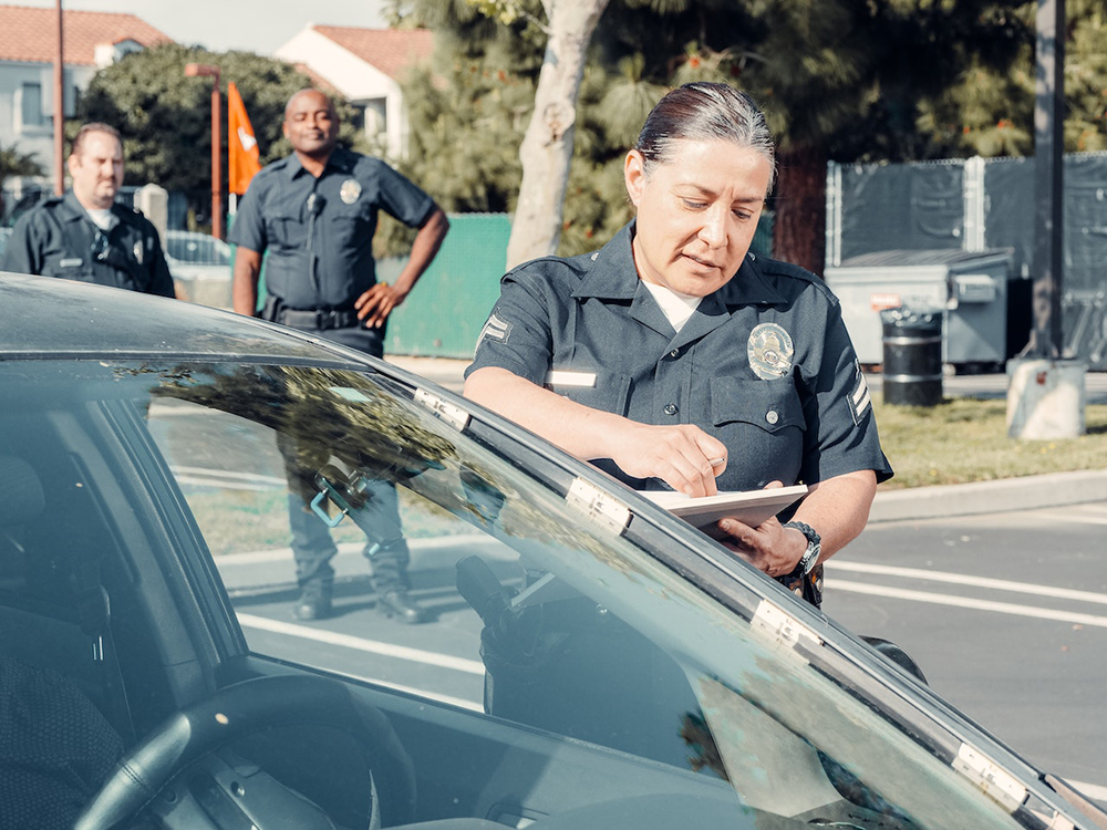 pollice officer preparing report